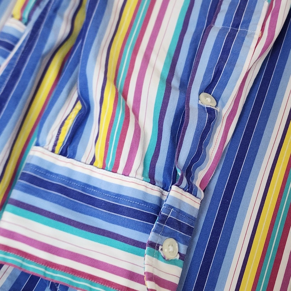 Polo Ralph Lauren Durham Shirt Men's L Stripe Multicolor Classic Fit Preppy Work - Picture 8 of 9